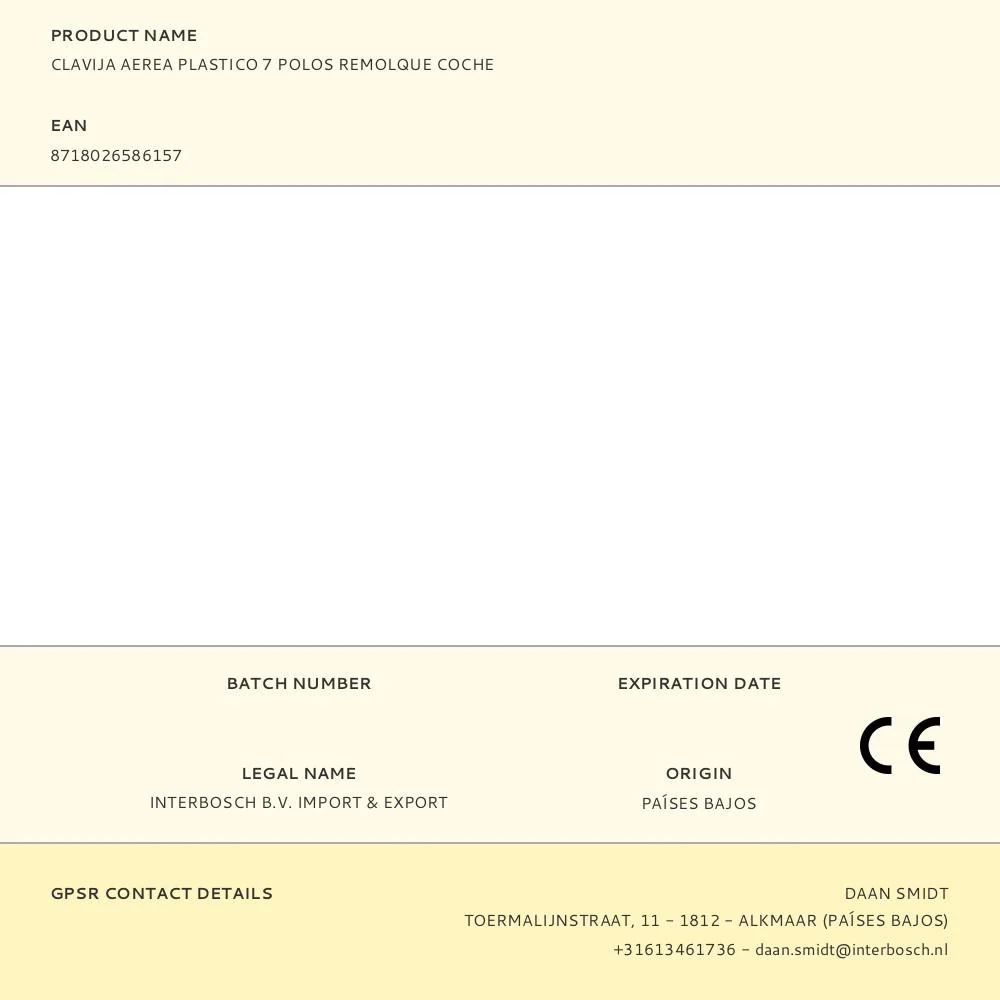 FICHA DE PLASTICO PARA REBOQUE 7 POLOS