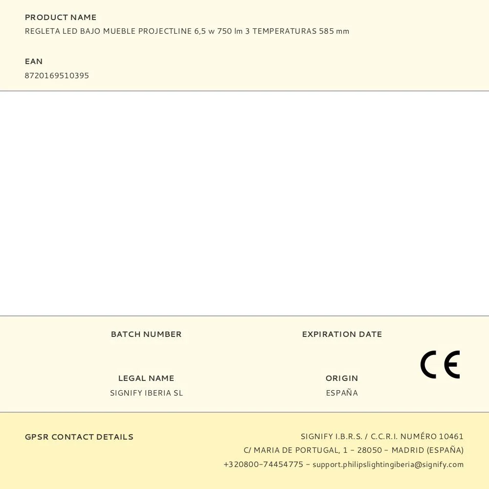 FITA PARA BAIXO DO ARMÁRIO PROJECTLINE, 6,5 W, 750 LM, 3 TEMPERAT