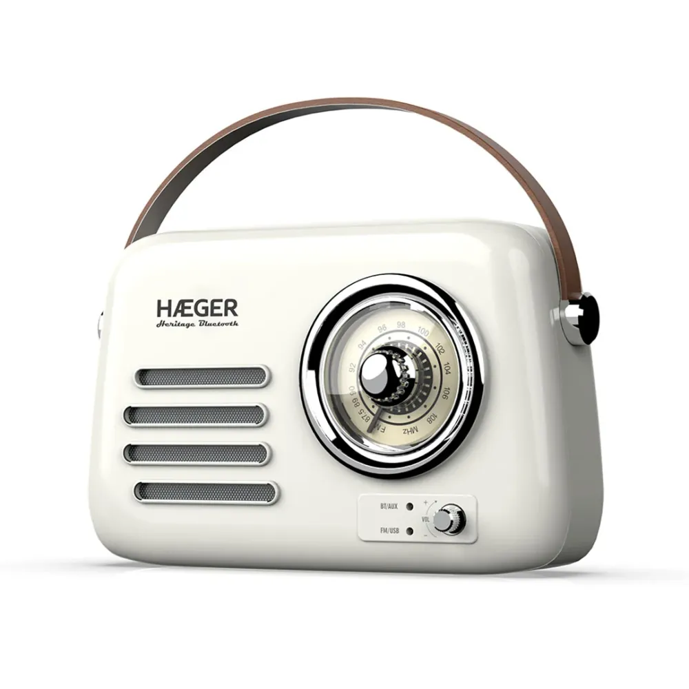 HAEGER RADIO PORTATIL VINTAGE FM 5.1 BLUET HERITAGE CREAM