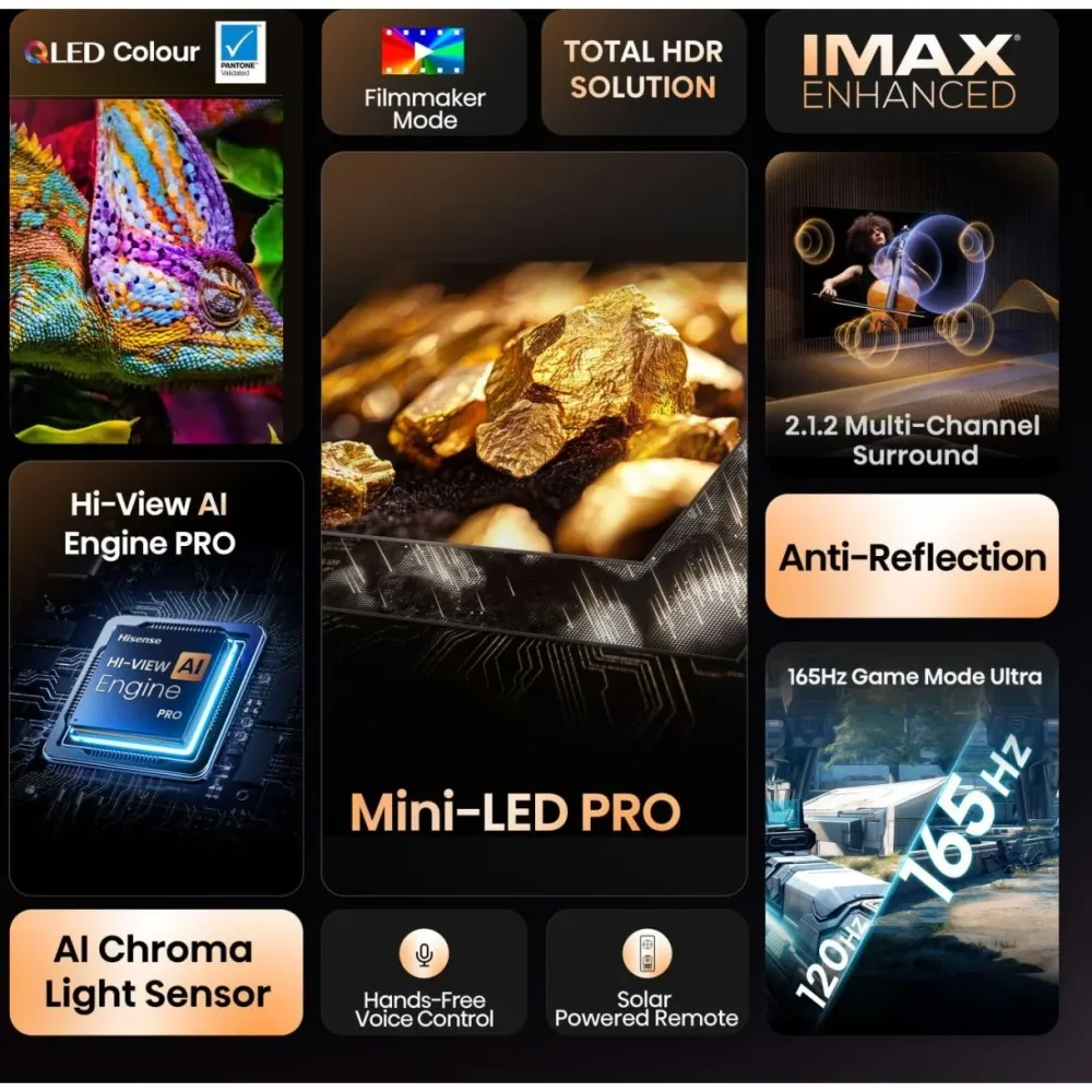 TV Hisense 100U7Q PRO | 100", Mini LED, 4K, 165Hz