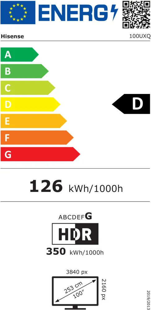 TV HISENSE 100UXQ( 100" - 254 CM - MINI LED RGB - VIDAA U9 )