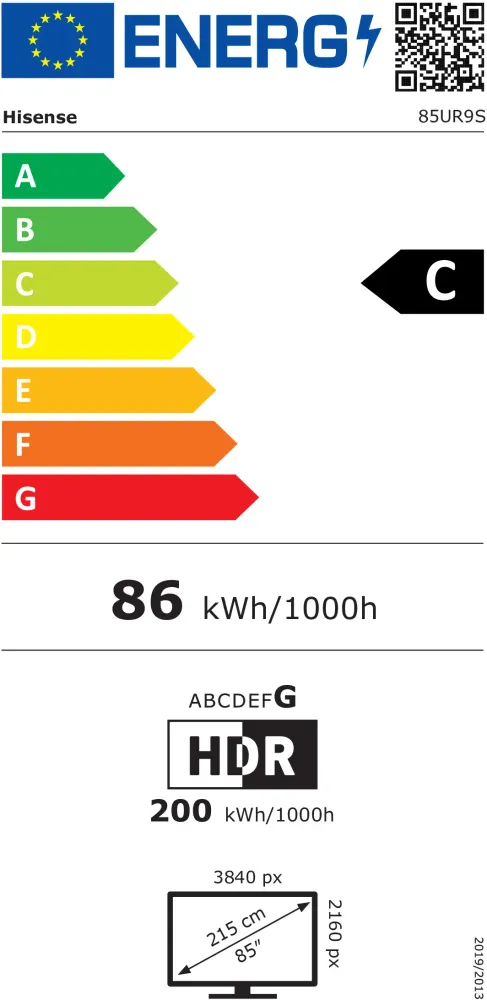TV HISENSE 85UR9S( 85" - 216 CM - MINI LED RGB - VIDAA U9.5 )