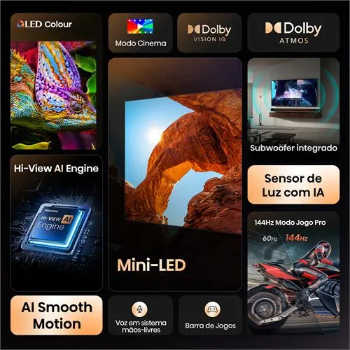 Hisense Smart TV MINI LED 55" UHD 4K 55U7Q