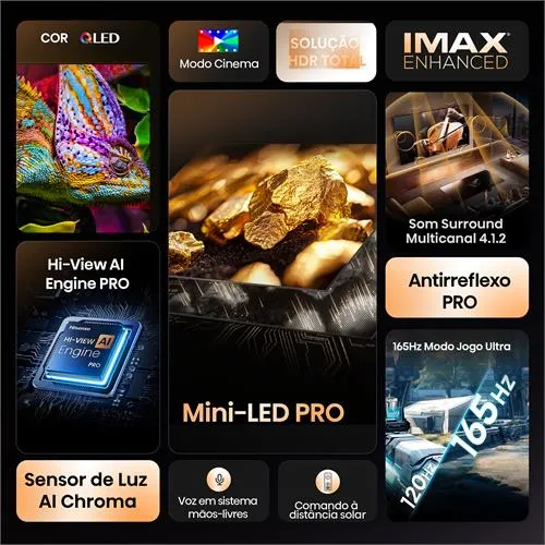 Hisense Smart TV MINI LED 65" UHD 4K 65U7QPRO