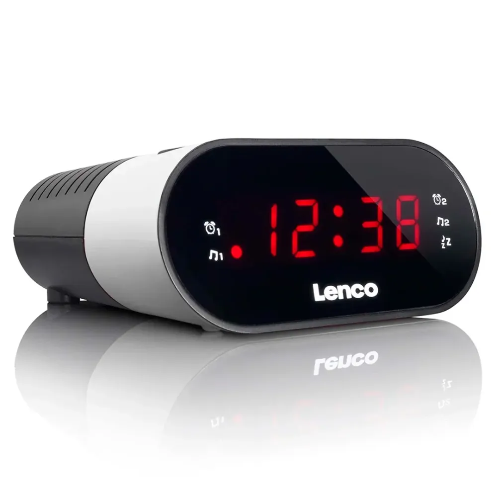 LENCO RADIO RELOGIO DESPERTADOR BRANCO