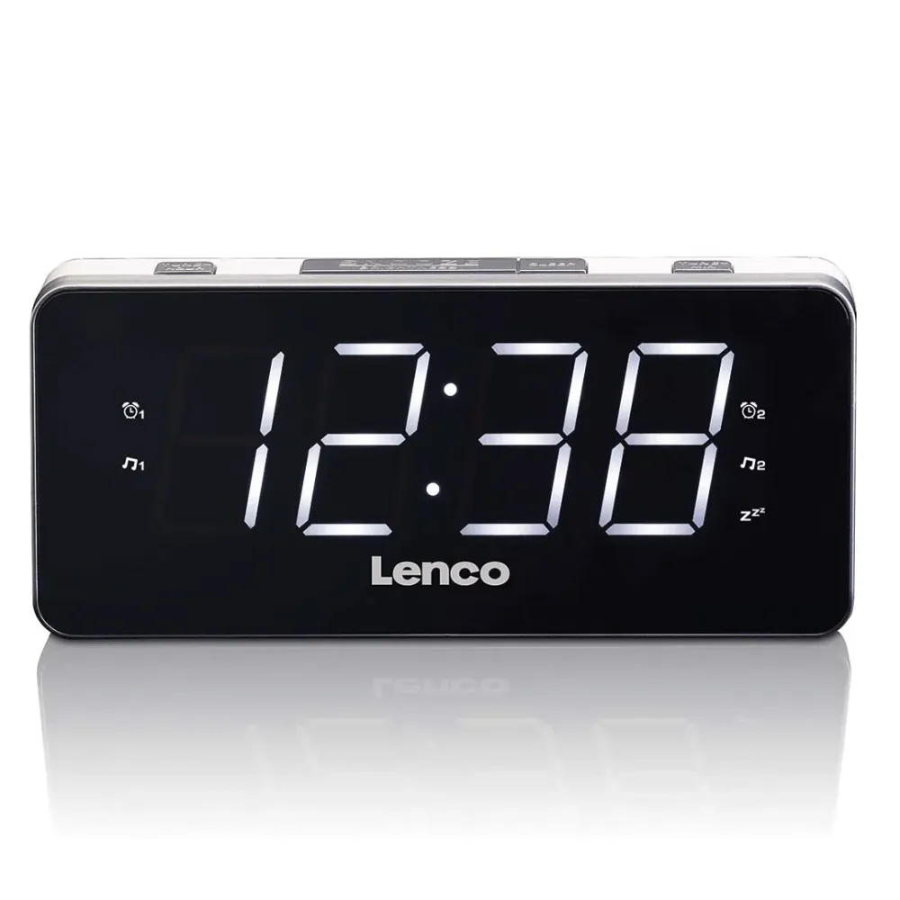LENCO RADIO RELOGIO DESPERTADOR 1.8´´ DISPLAY LED BRANCO