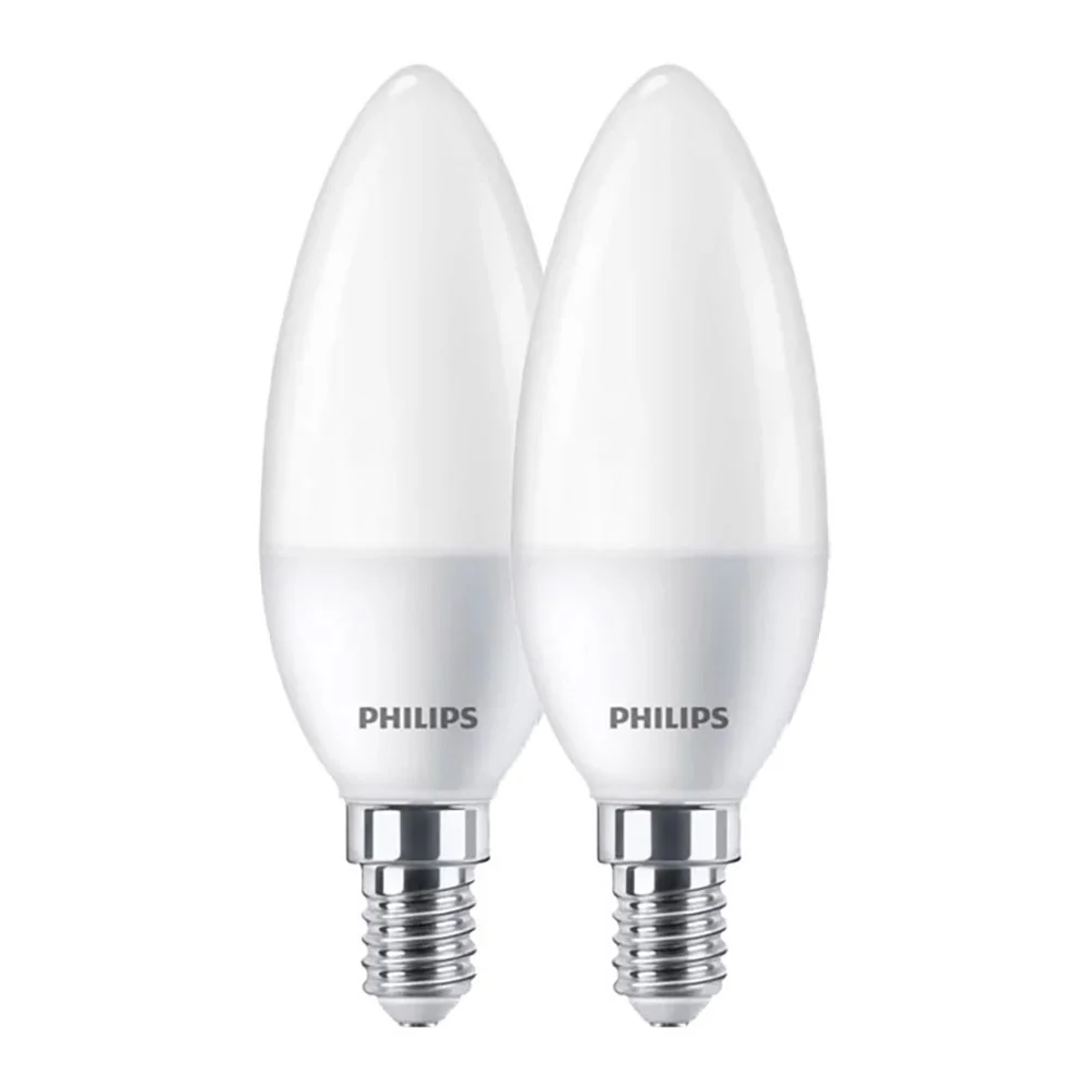 LÂMPADA VELA LED E14, 7 W, 806 LM, 2700 K, LUZ QUENTE, 2 UNIDADES