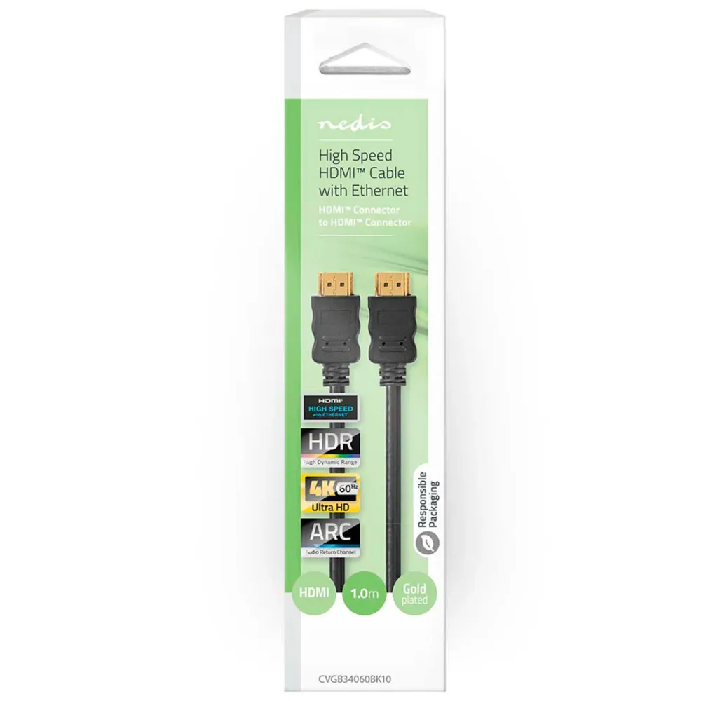 NEDIS CABO HDMI 1MT PRETO