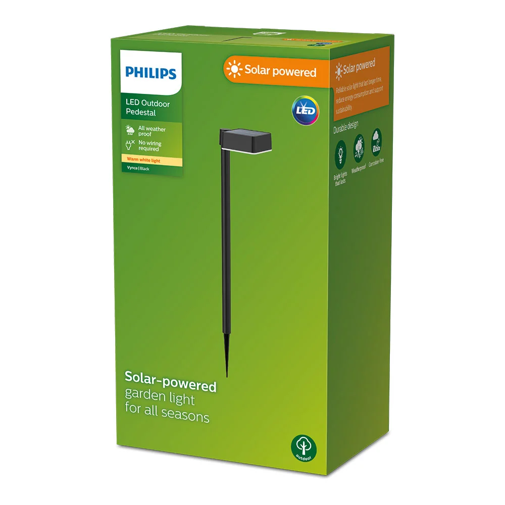 PEDESTAL SOLAR QUADRADO, IP 44 1,5W, 200IM 2700K, LUZ QUENTE, MED