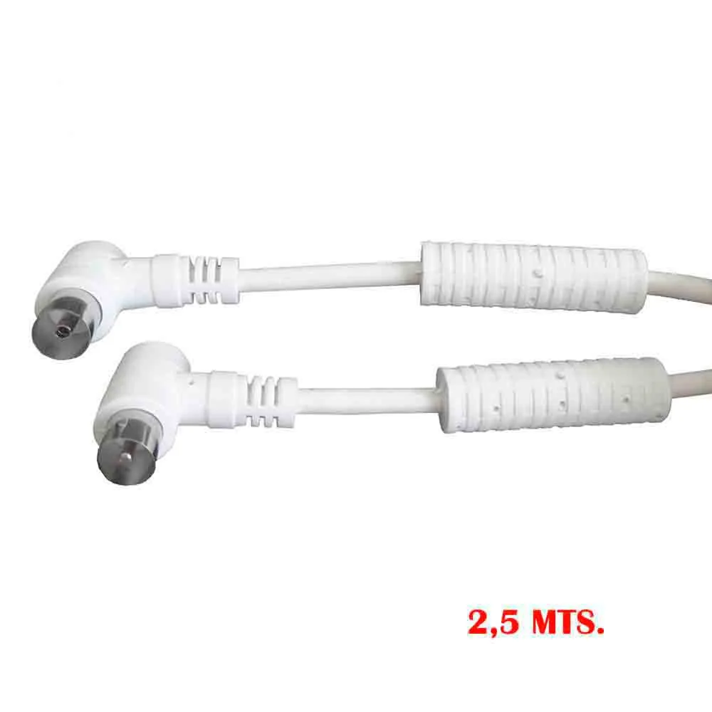 PROLONGADOR TV/VIDEO CURVO COM FILTRO 9,5MM 2,5M EMBALADO BRANCO