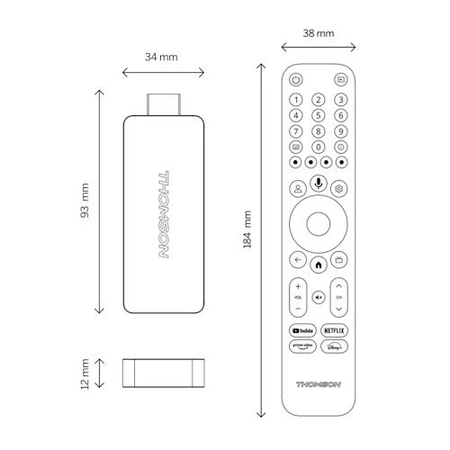 Streaming Stick Thomson 145G Google TV - Preto