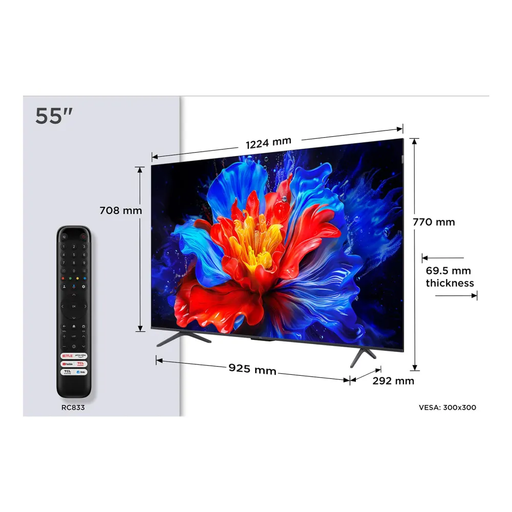 TV TCL 55P8K | 55", QLED, 4K, Google TV