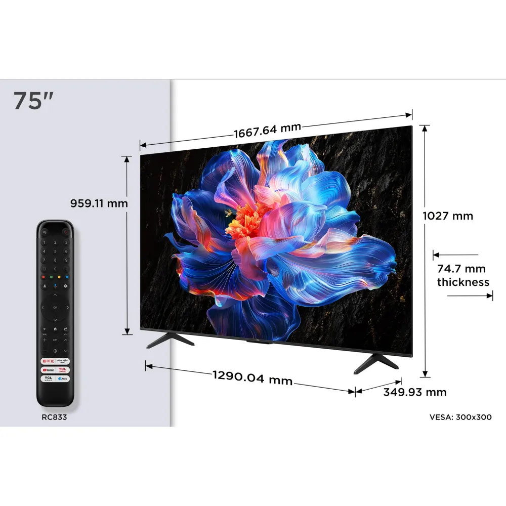 TV TCL 75P69K | 75", 4K, Google TV