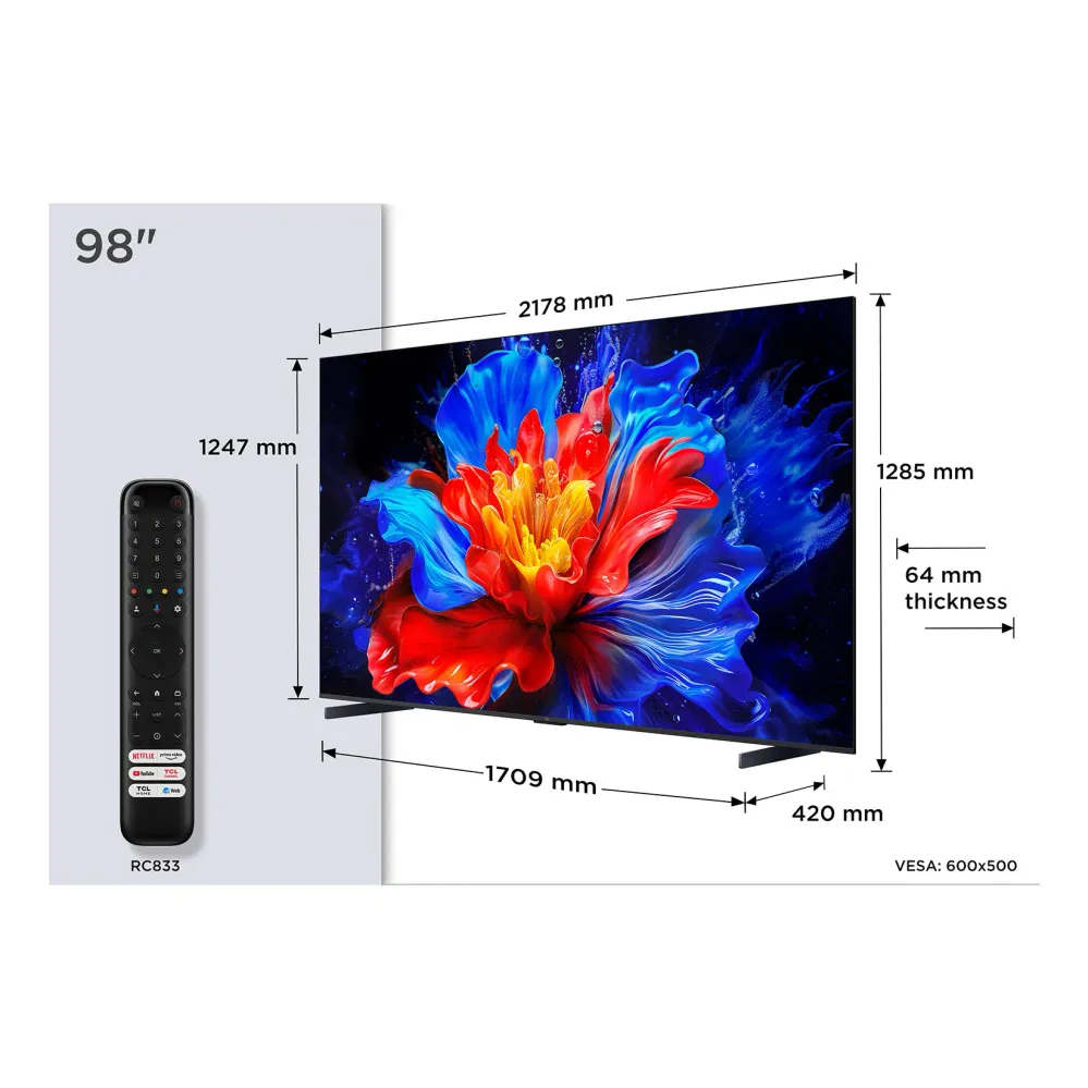TV TCL 98P8K | 98", QLED, 4K