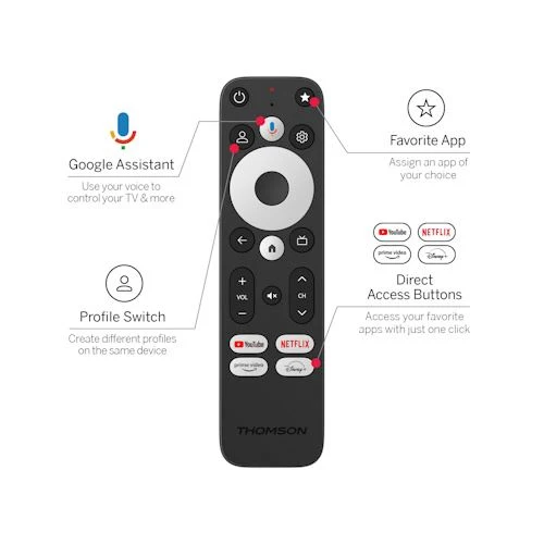 Thomson Android Streaming Box Plus 270B Google TV UHD 4K - Preto