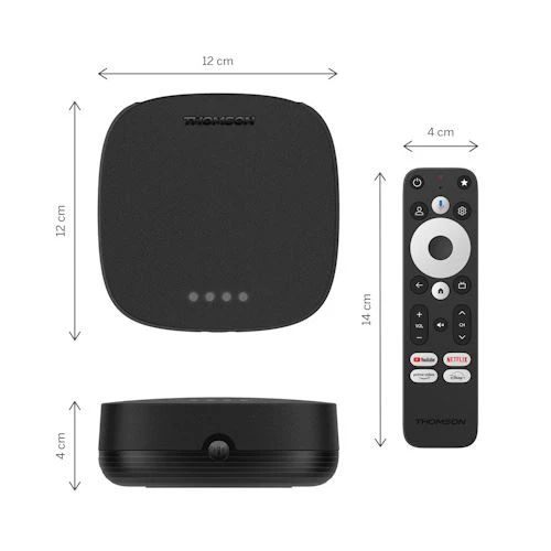 Thomson Android Streaming Box Plus 270B Google TV UHD 4K - Preto