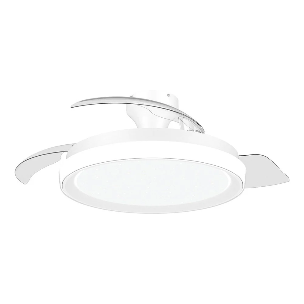 VENTILADOR DE TETO COM PÁS RETRÁTEIS, LED 3 CCT, MOTOR DC 28 W +